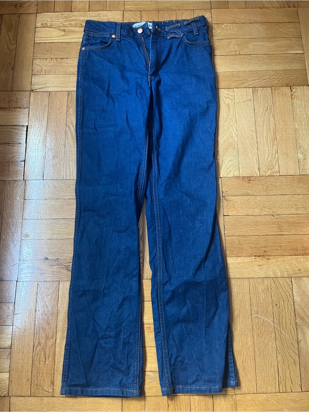 Wrangler X STAUD Straight Leg Jeans in Deep Blue Denim